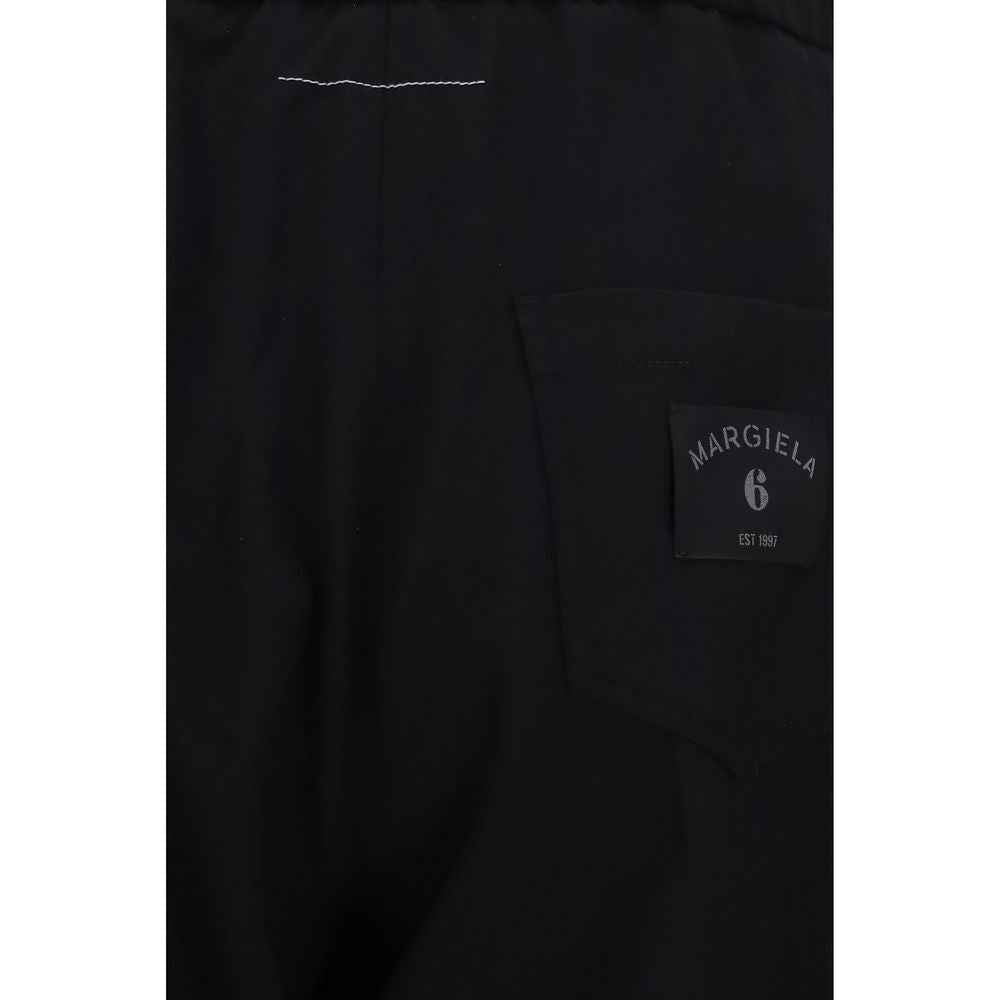 Black Polyester Casual Pants