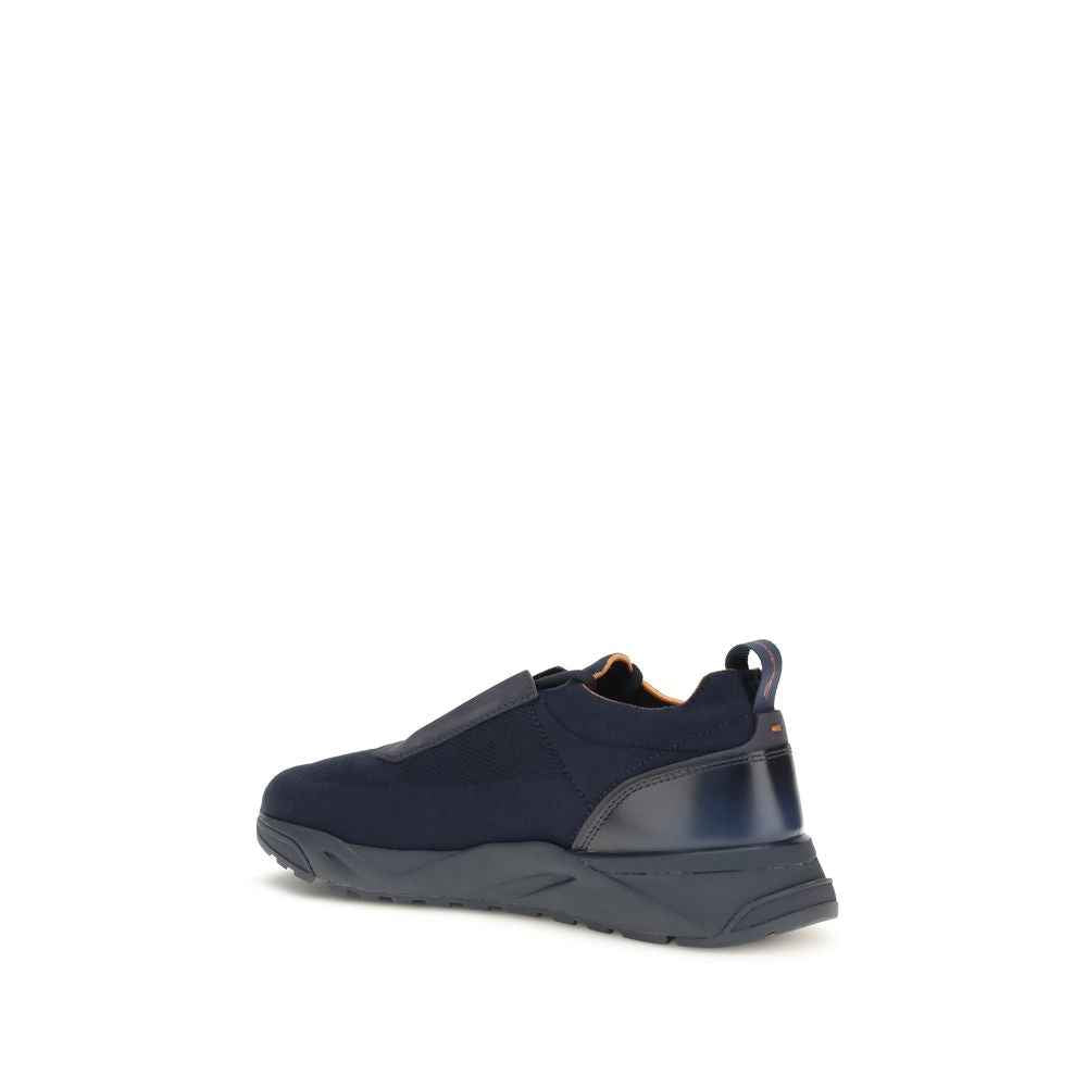 Blue Fabric Athletic Sneakers
