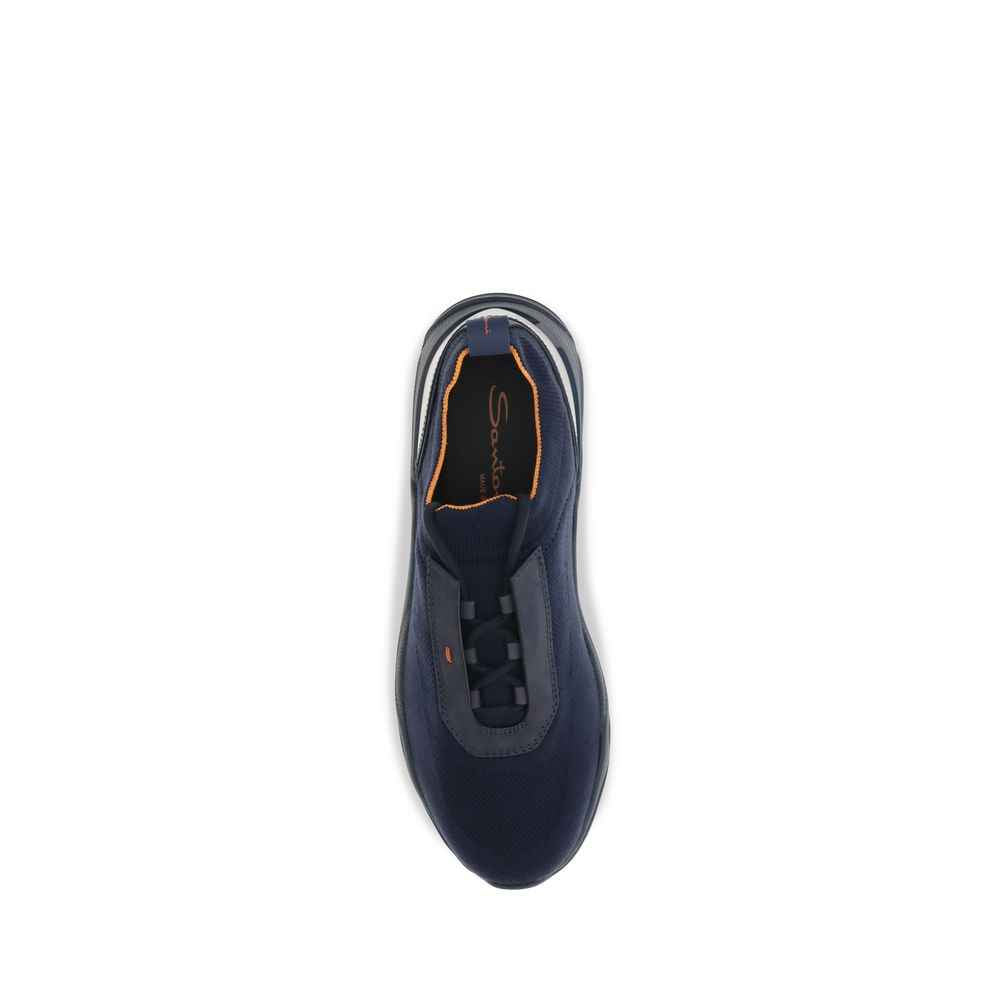Blue Fabric Athletic Sneakers