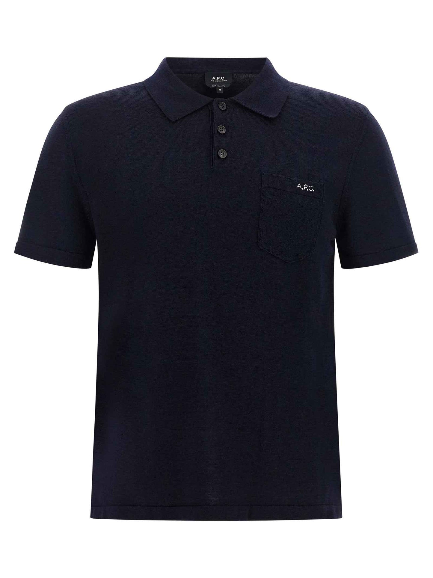 Blue Virgin Wool Polo Shirt