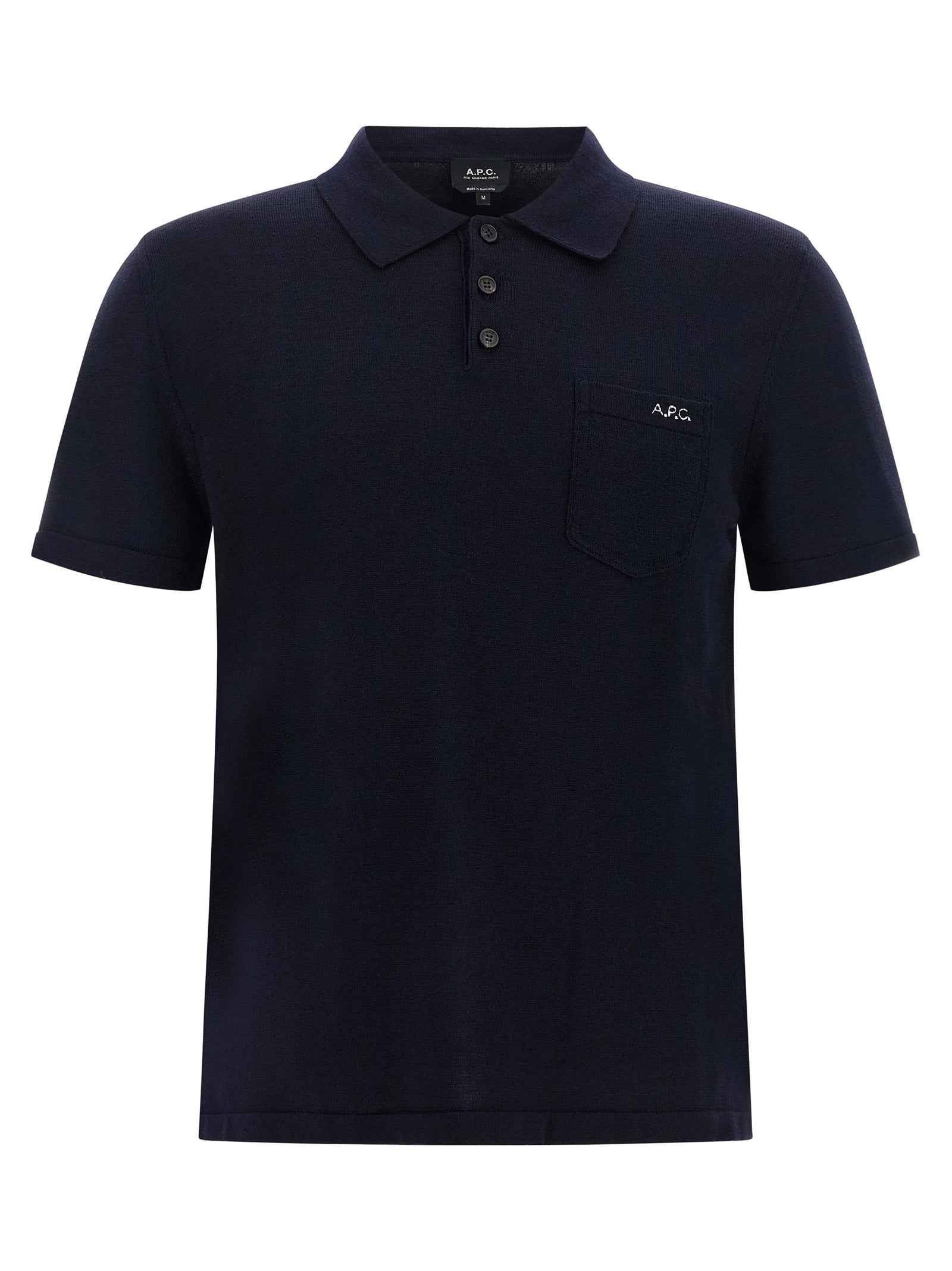 Blue Virgin Wool Polo Shirt