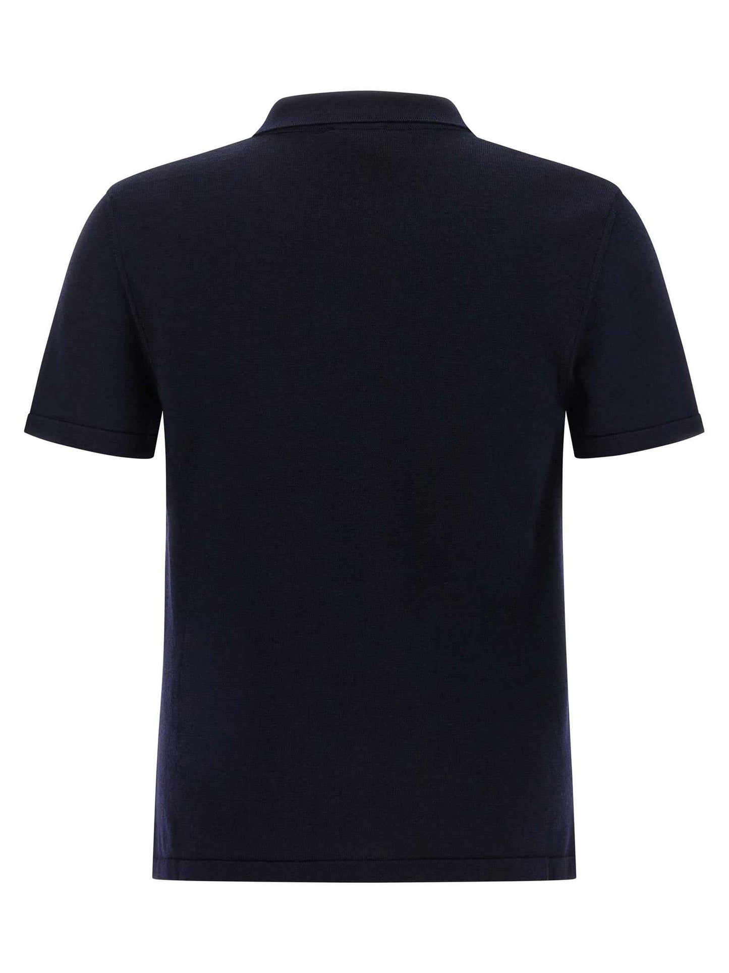 Blue Virgin Wool Polo Shirt