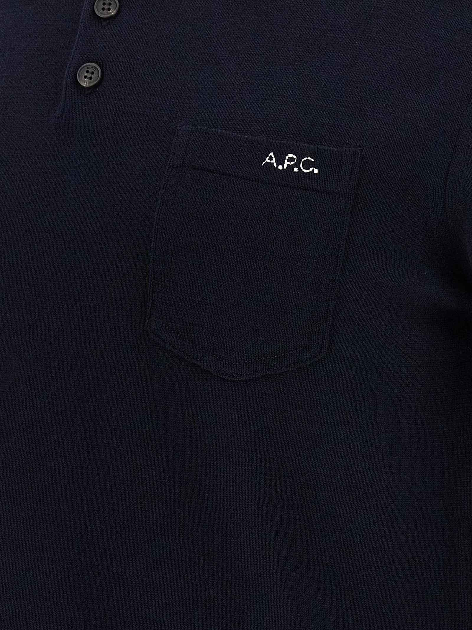 Blue Virgin Wool Polo Shirt