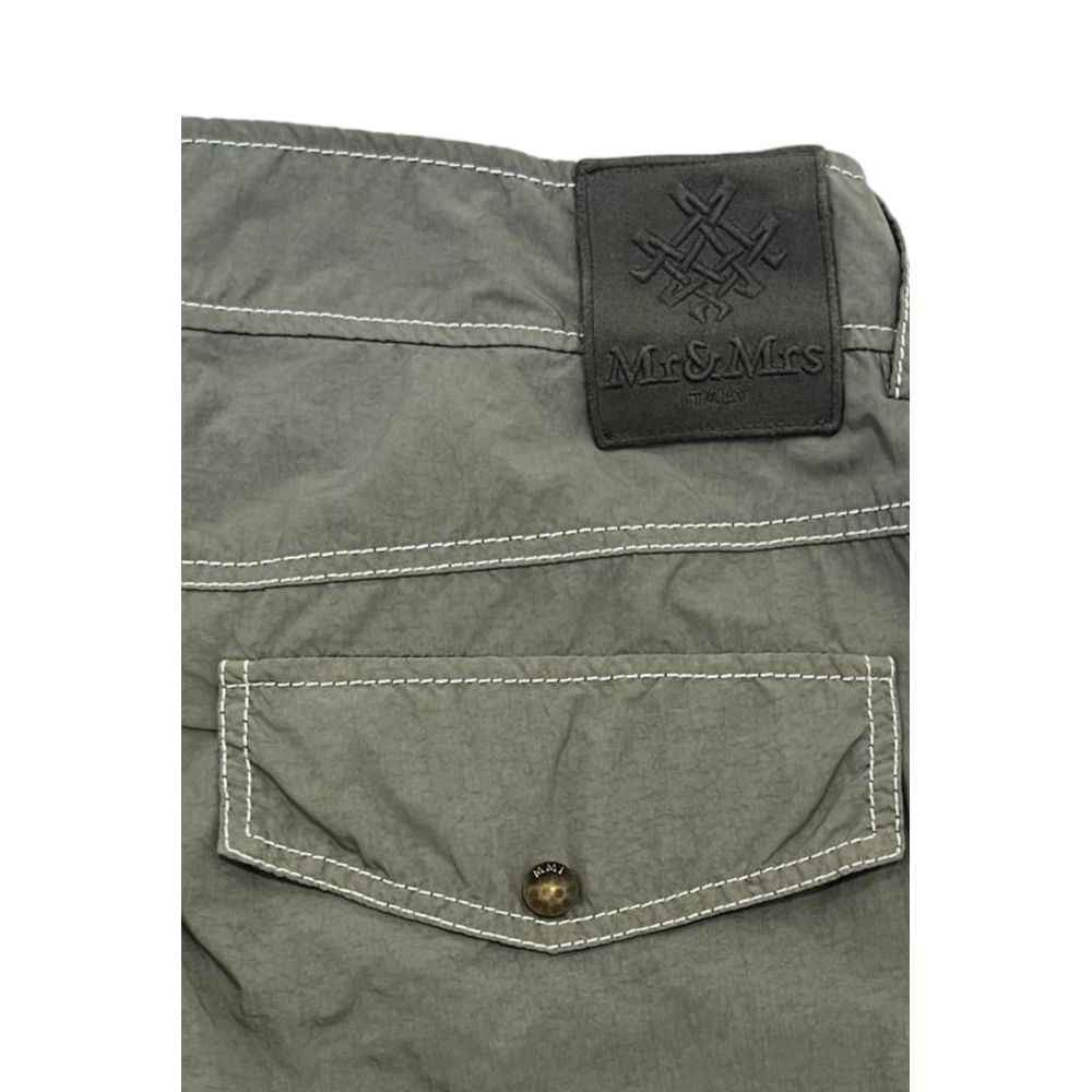 Green Fabric Men Pant