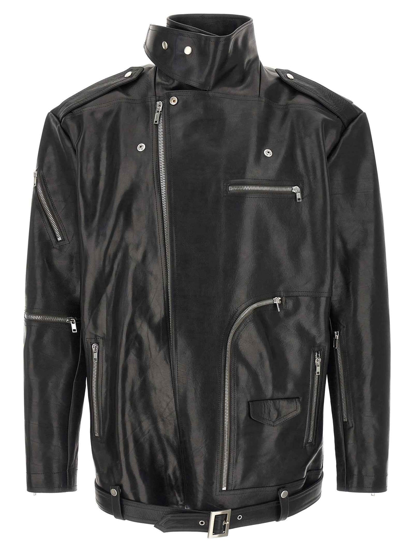 Black Bull Skin Leather Jacket