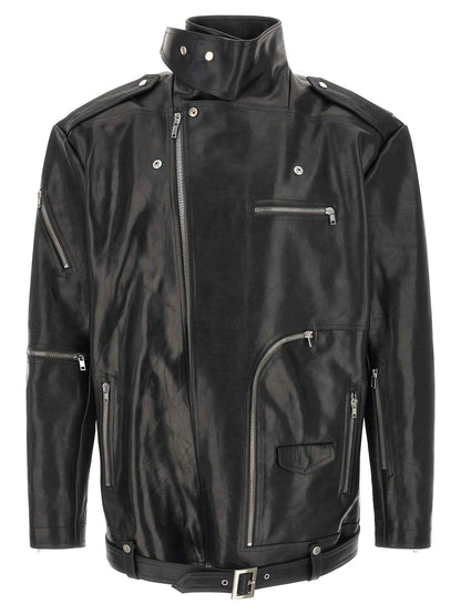 Black Bull Skin Leather Jacket