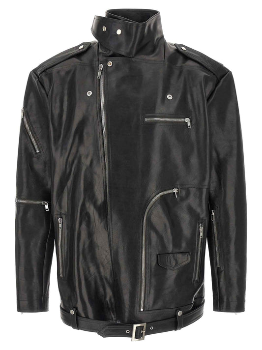 Black Bull Skin Leather Jacket