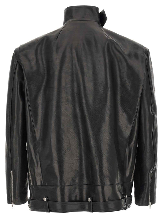 Black Bull Skin Leather Jacket