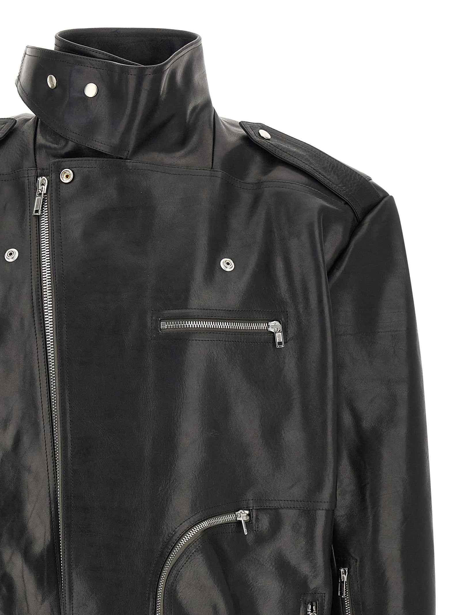 Black Bull Skin Leather Jacket