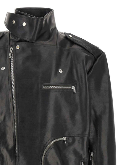 Black Bull Skin Leather Jacket