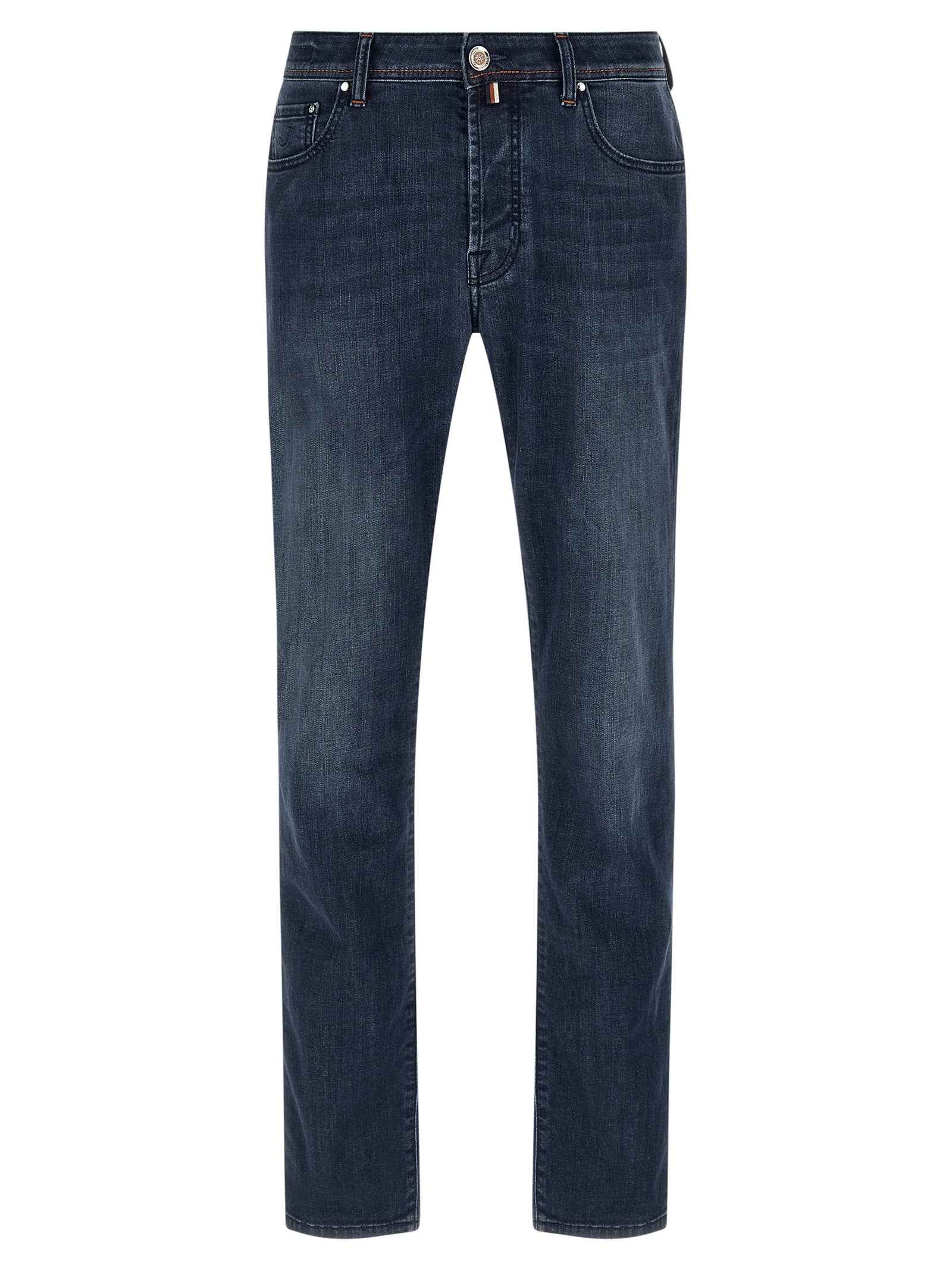 Blue Cotton Slim Fit Jeans