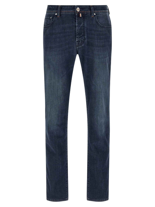 Blue Cotton Slim Fit Jeans
