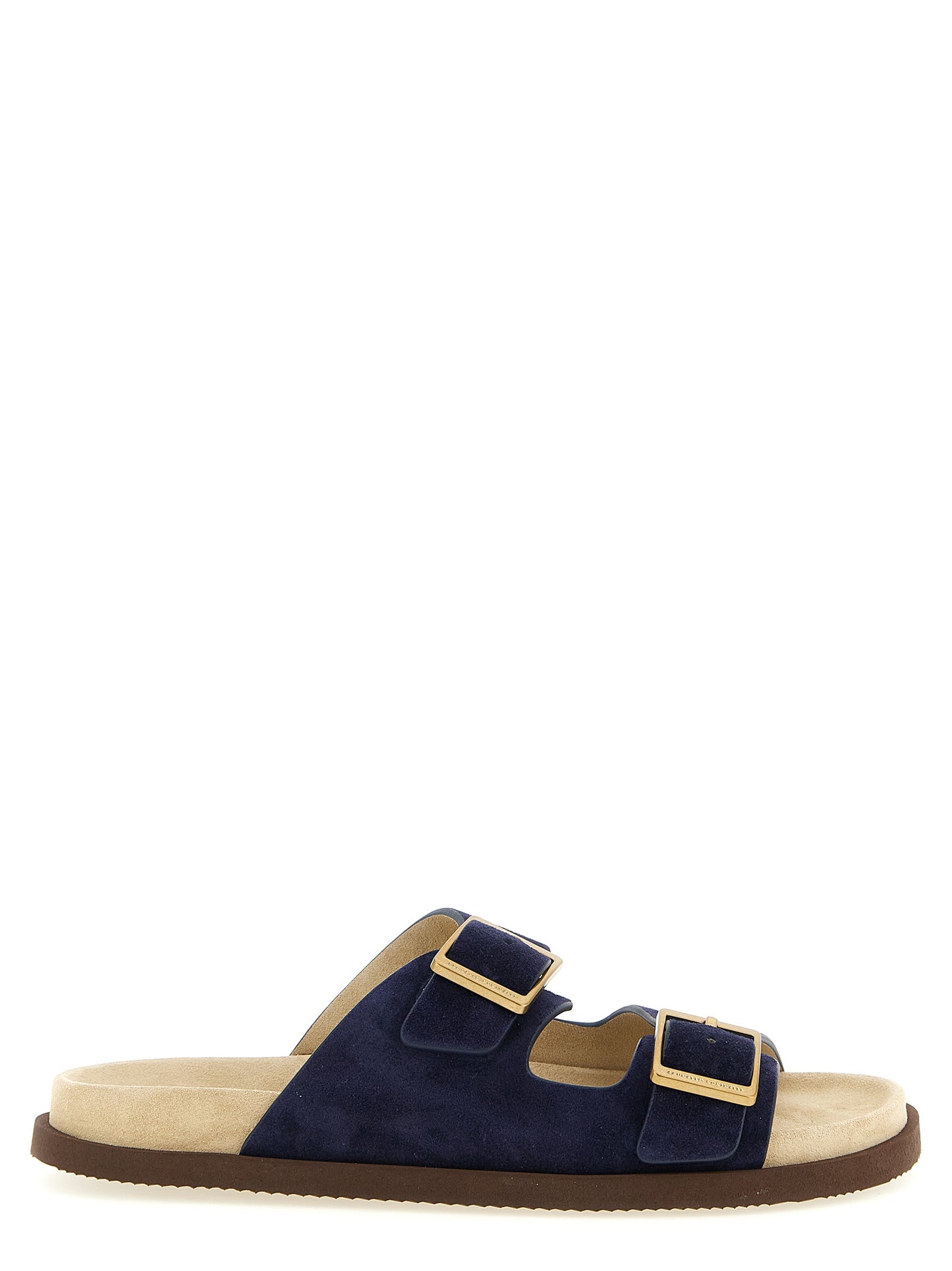 Blue Calfskin Slides