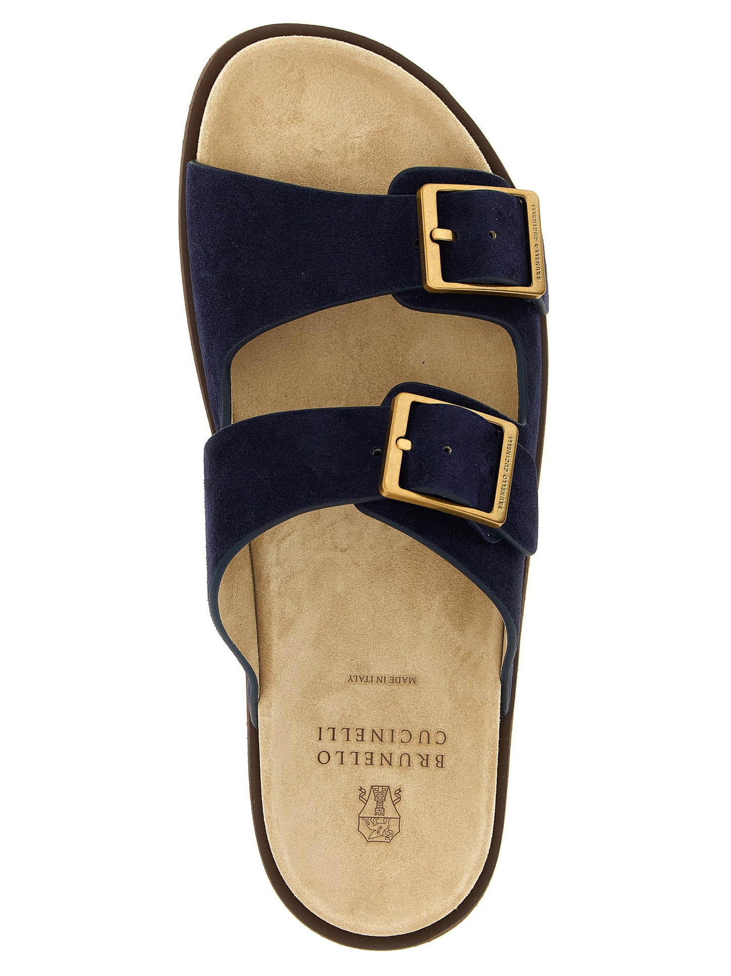 Blue Calfskin Slides