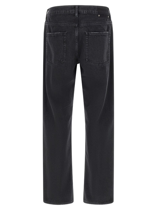 Black Cotton Straight-Leg Jeans