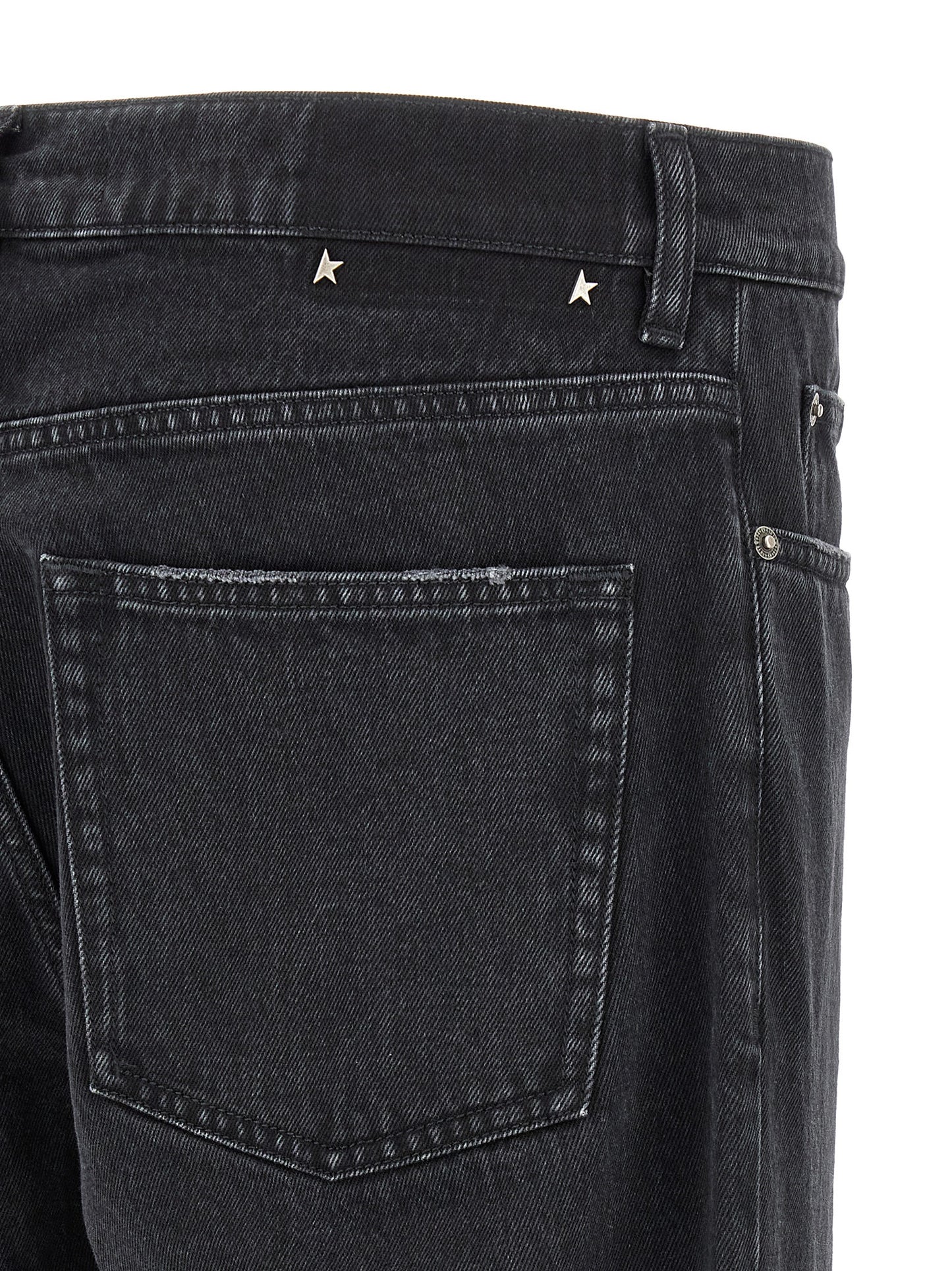 Black Cotton Straight-Leg Jeans