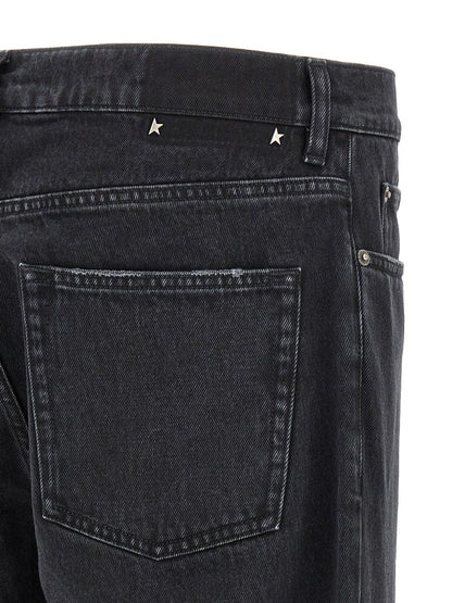 Black Cotton Straight-Leg Jeans