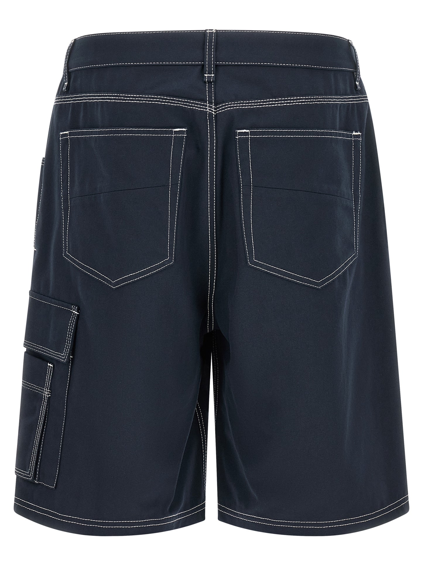 Blue Cotton Bermuda Shorts