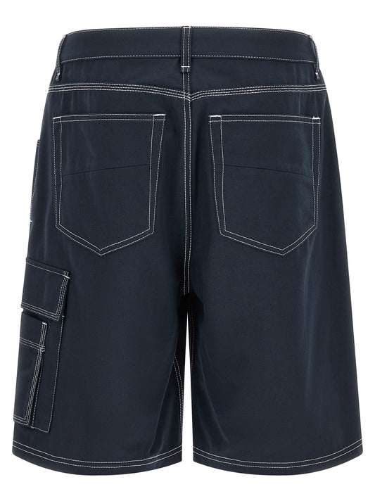 Blue Cotton Bermuda Shorts