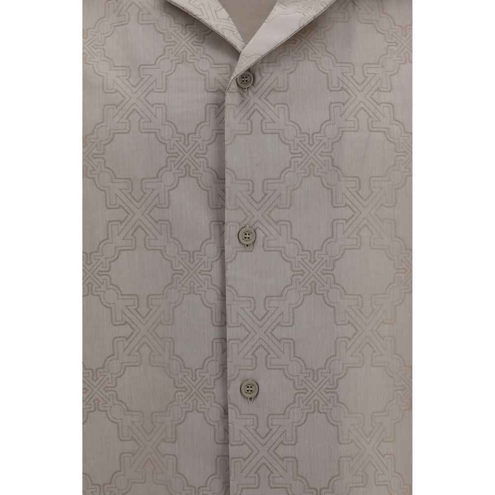 Beige Cotton Pattern Shirt