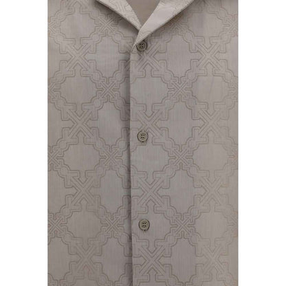 Beige Cotton Pattern Shirt