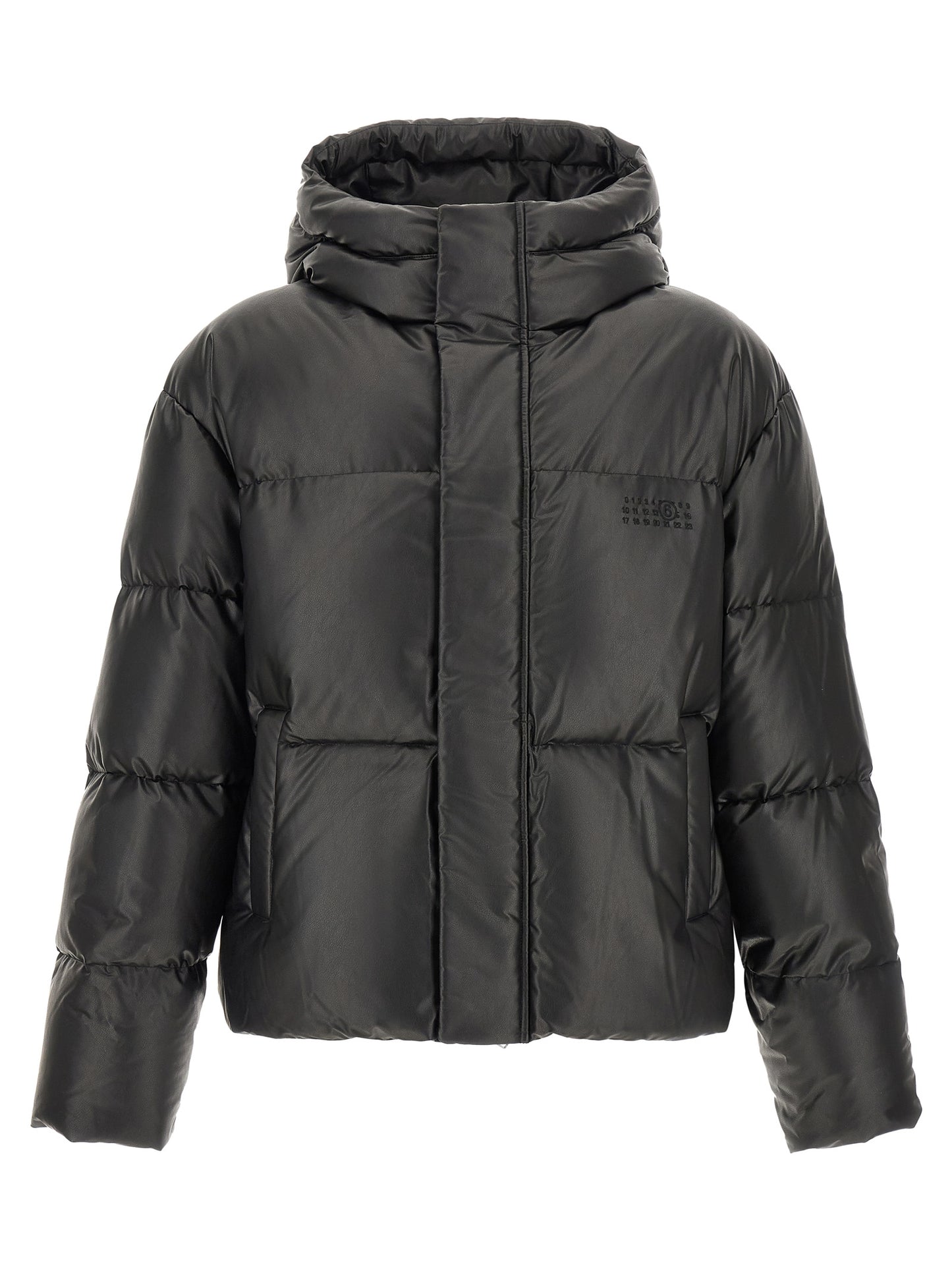 Black Polyester Full-Length Jacket