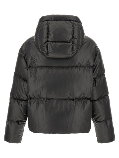 Black Polyester Full-Length Jacket
