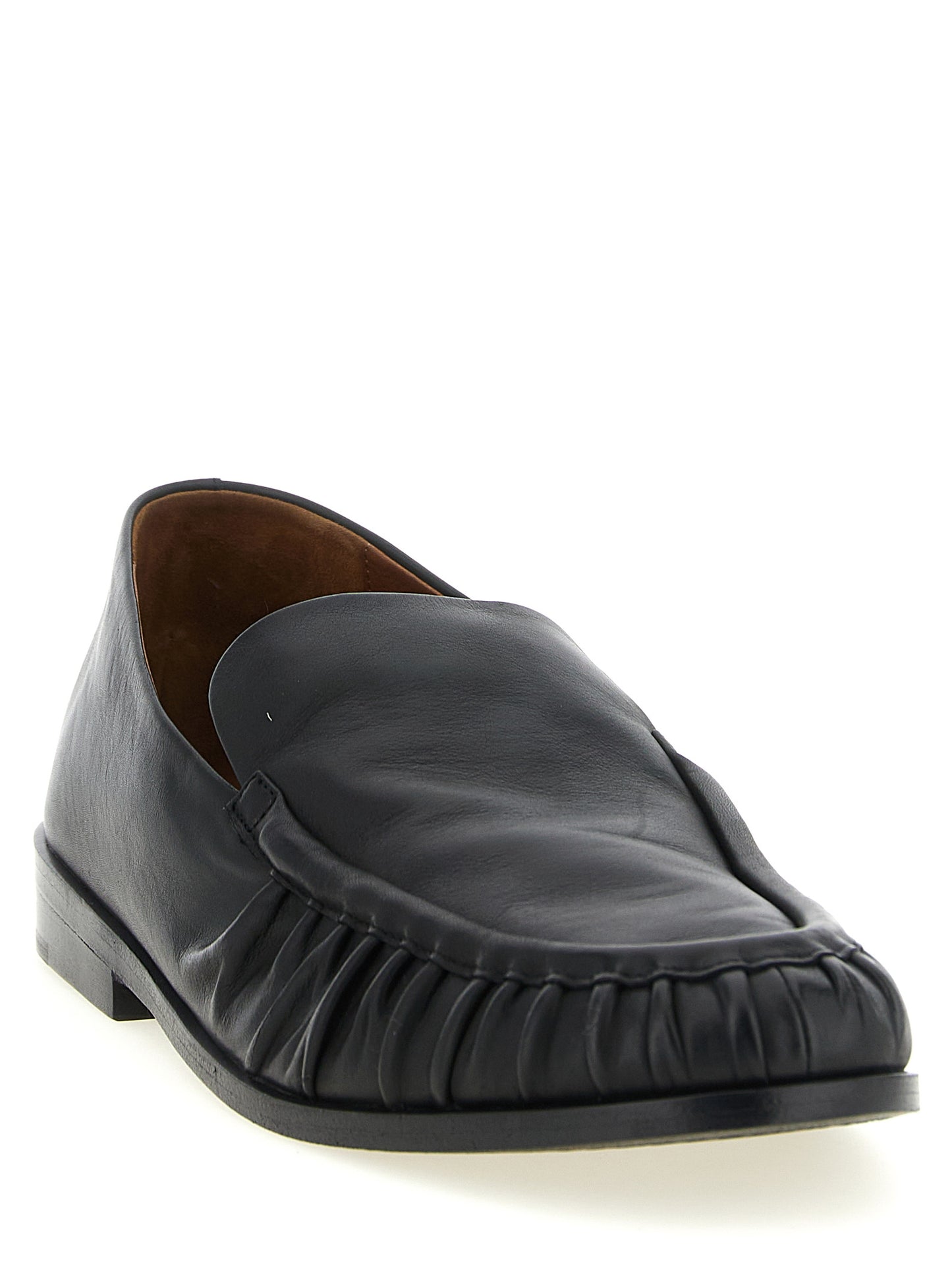 Black Calfskin Slip-On Loafers