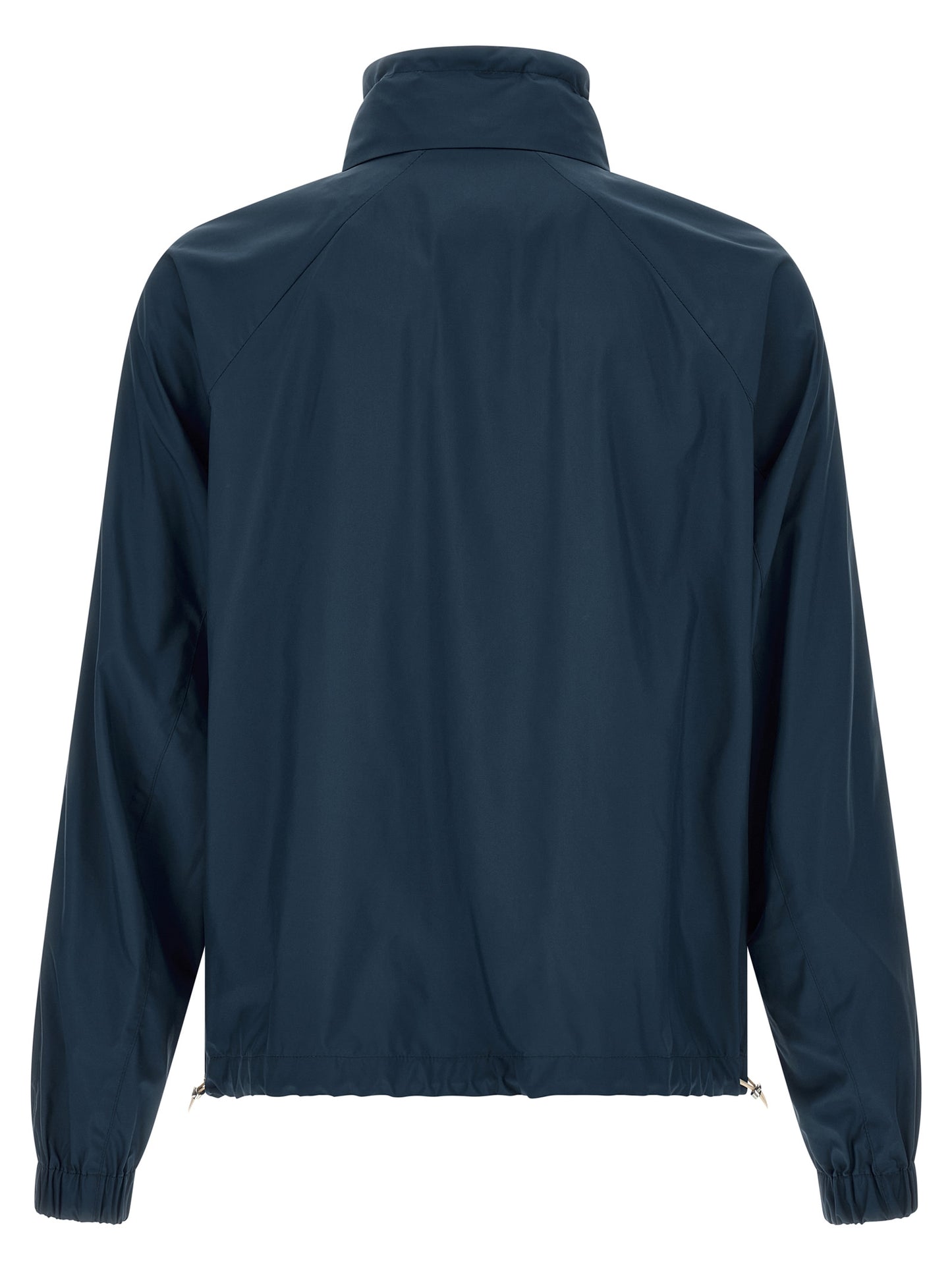 Blue Polyester Full-Length Jacket