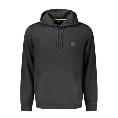 Black Cotton Men's Hooded Sweatshirt