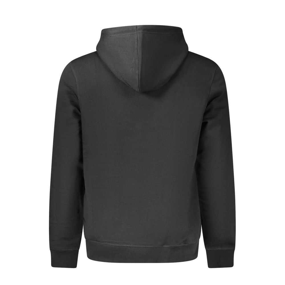 Black Cotton Men's Hooded Sweatshirt