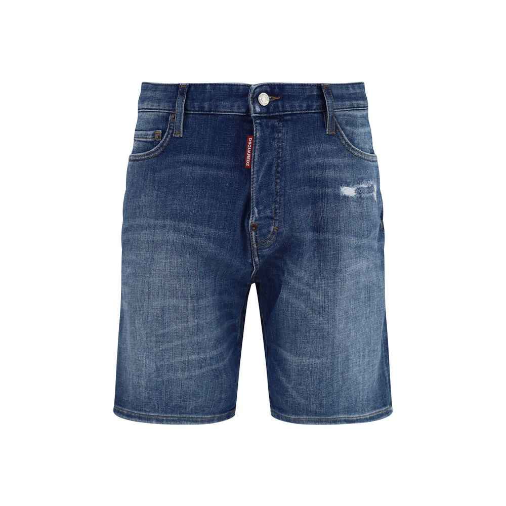 Blue Cotton Bermuda Shorts