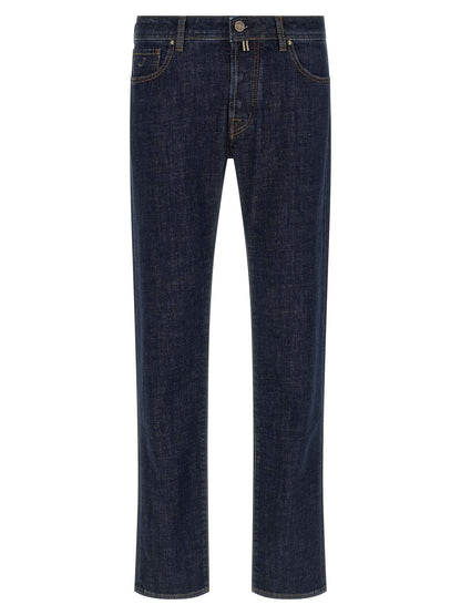 Blue Cotton Slim Fit Jeans
