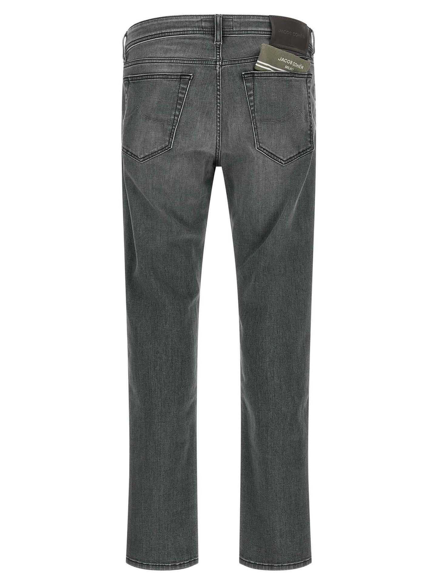 Gray Cotton Slim Fit Jeans