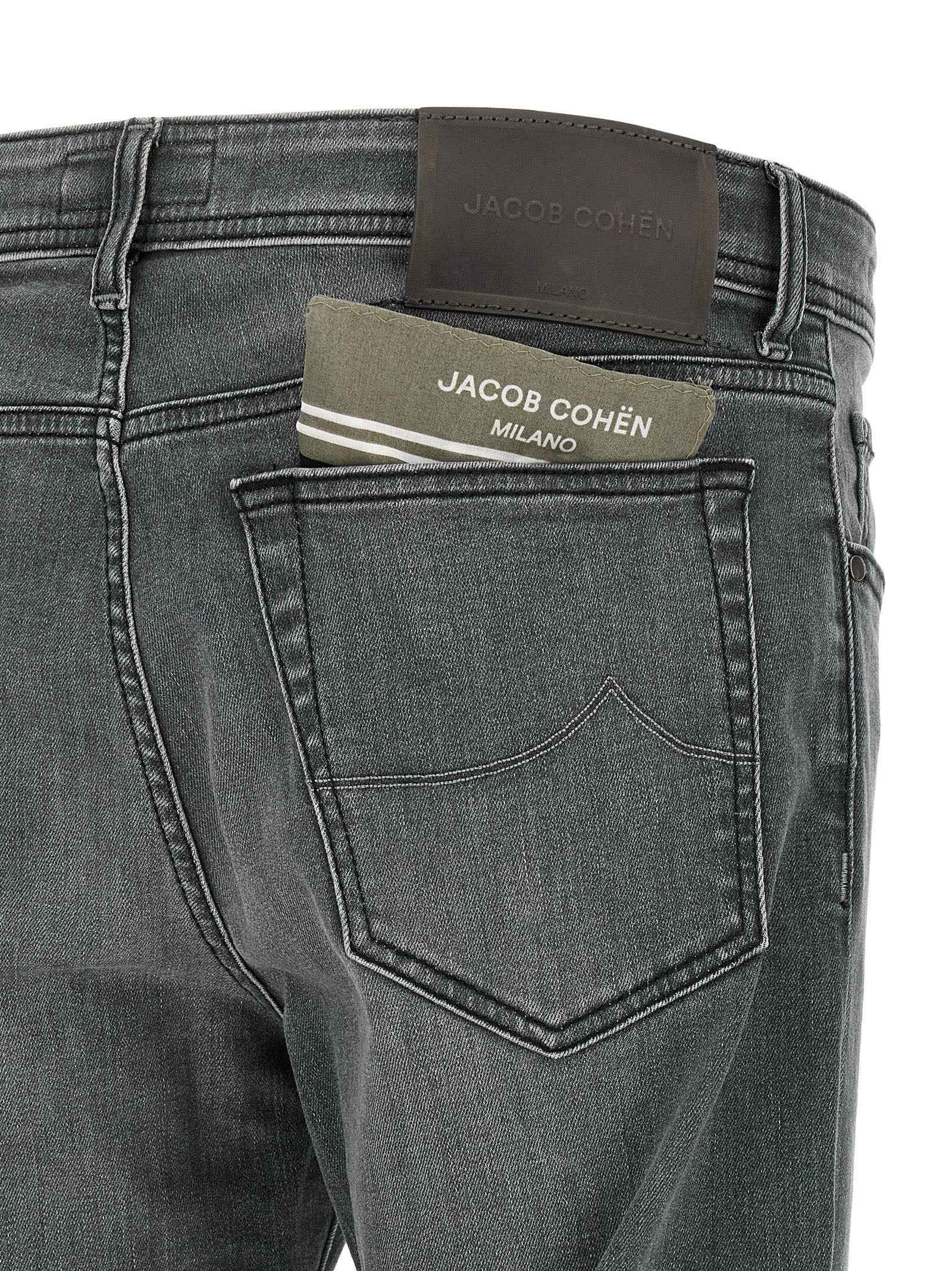Gray Cotton Slim Fit Jeans