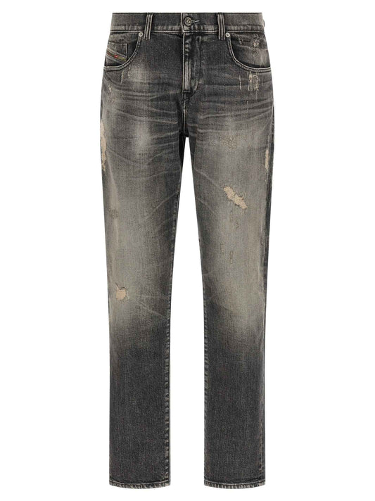 Gray Cotton Skinny Jeans