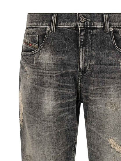 Gray Cotton Skinny Jeans