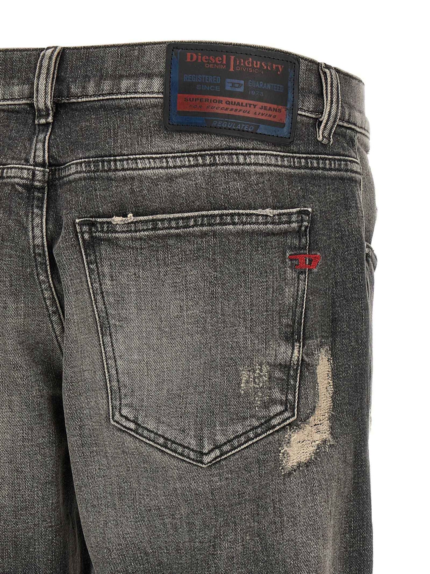 Gray Cotton Skinny Jeans