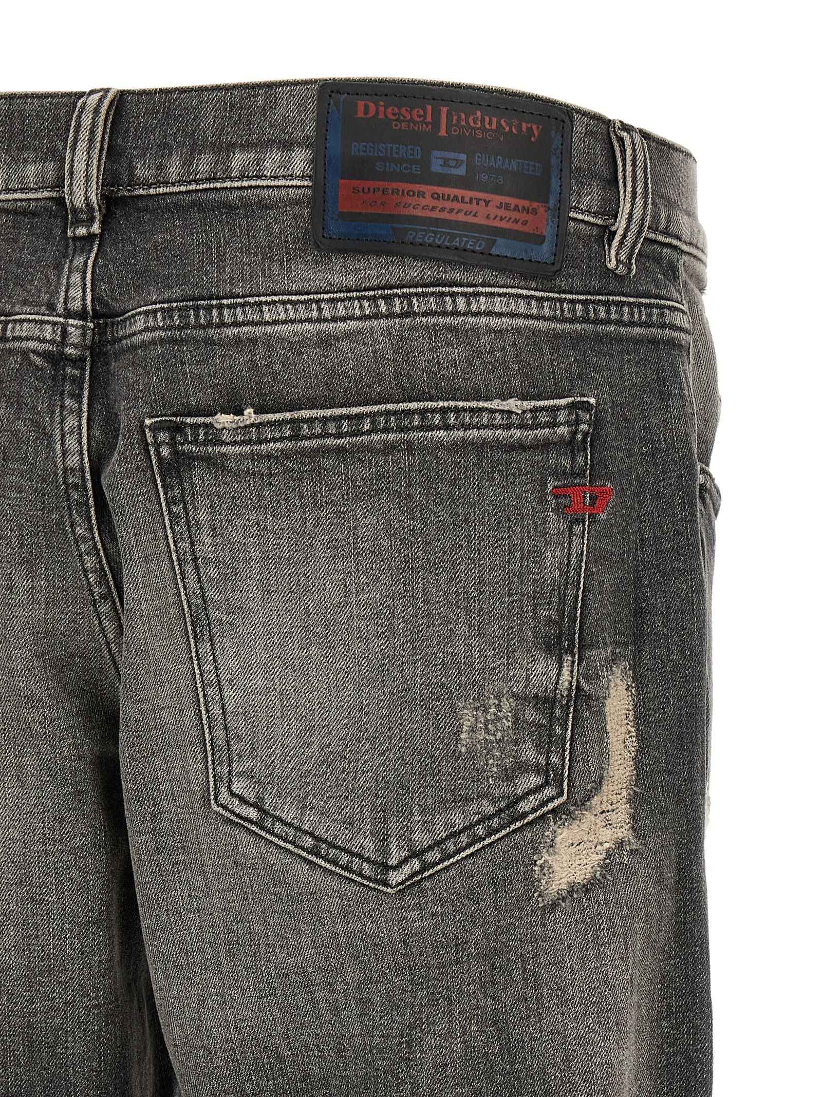 Gray Cotton Skinny Jeans