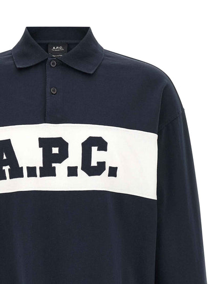 Blue Cotton Polo Shirt