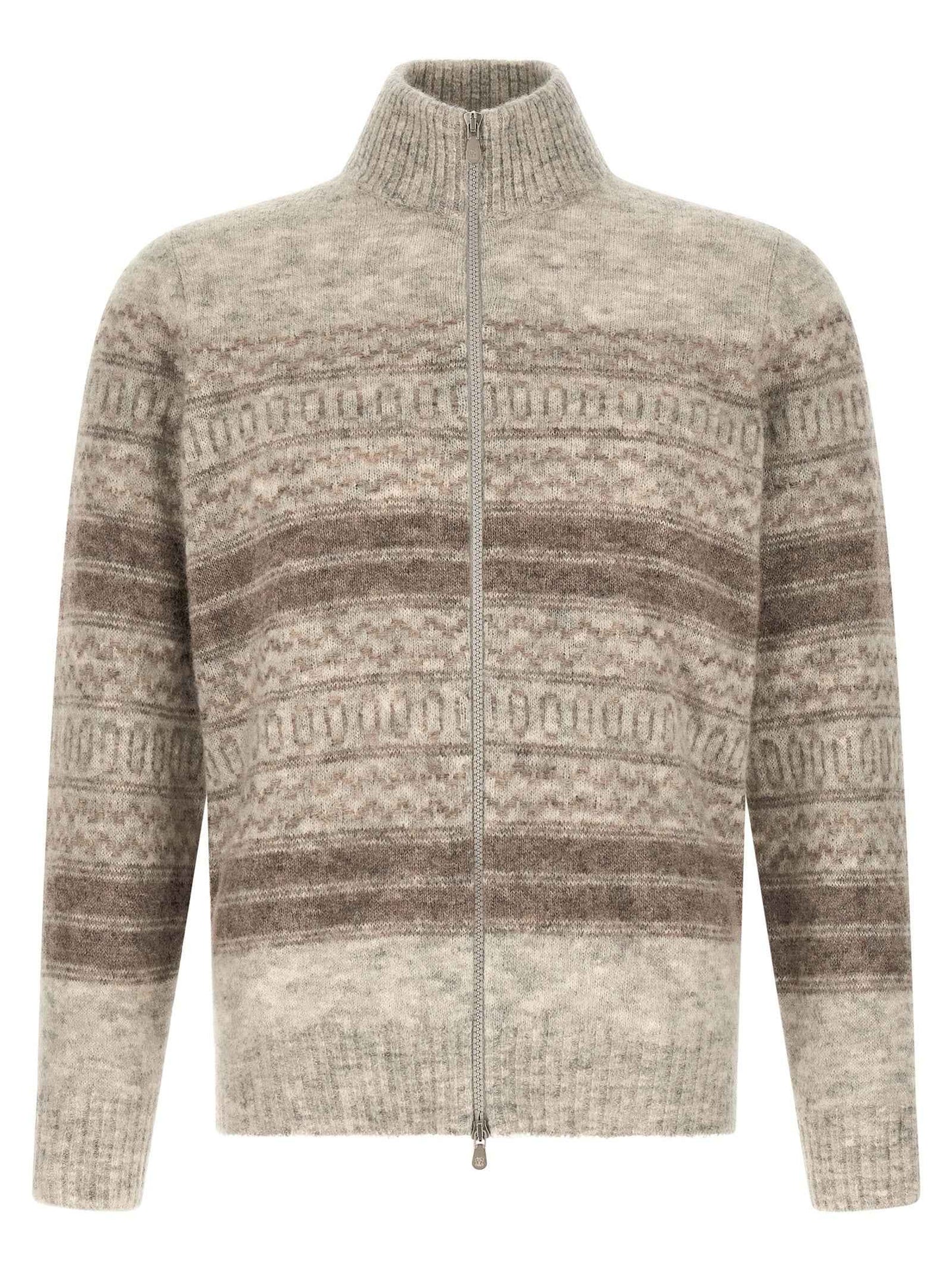 Beige Alpaca Leather Cardigan