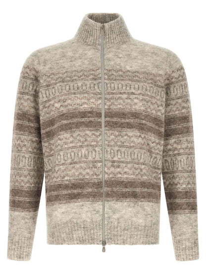 Beige Alpaca Leather Cardigan
