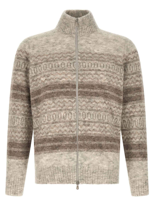 Beige Alpaca Leather Cardigan