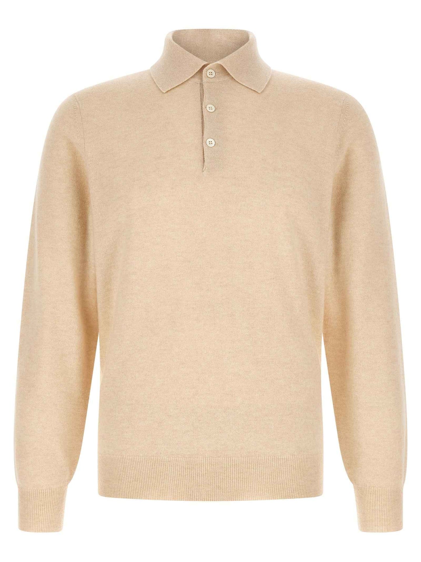 Beige Cashmere Polo Shirt
