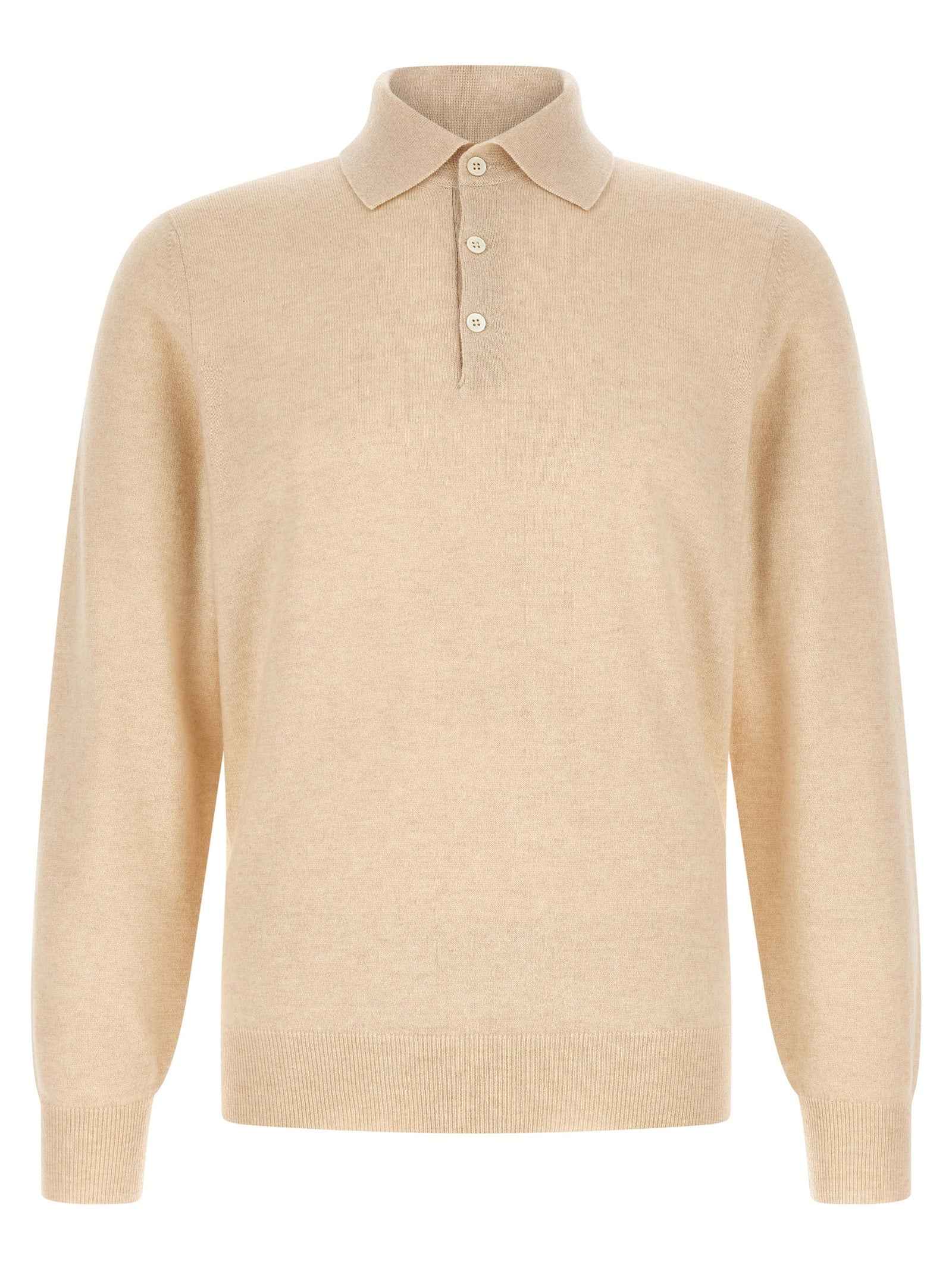 Beige Cashmere Polo Shirt
