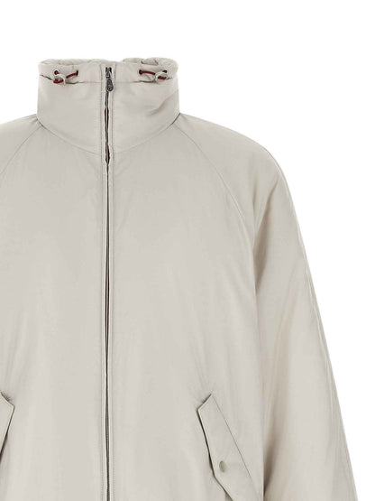 White Polyester Shell Jacket