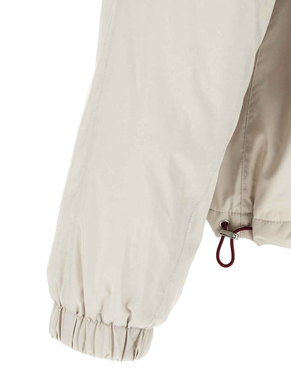 White Polyester Shell Jacket
