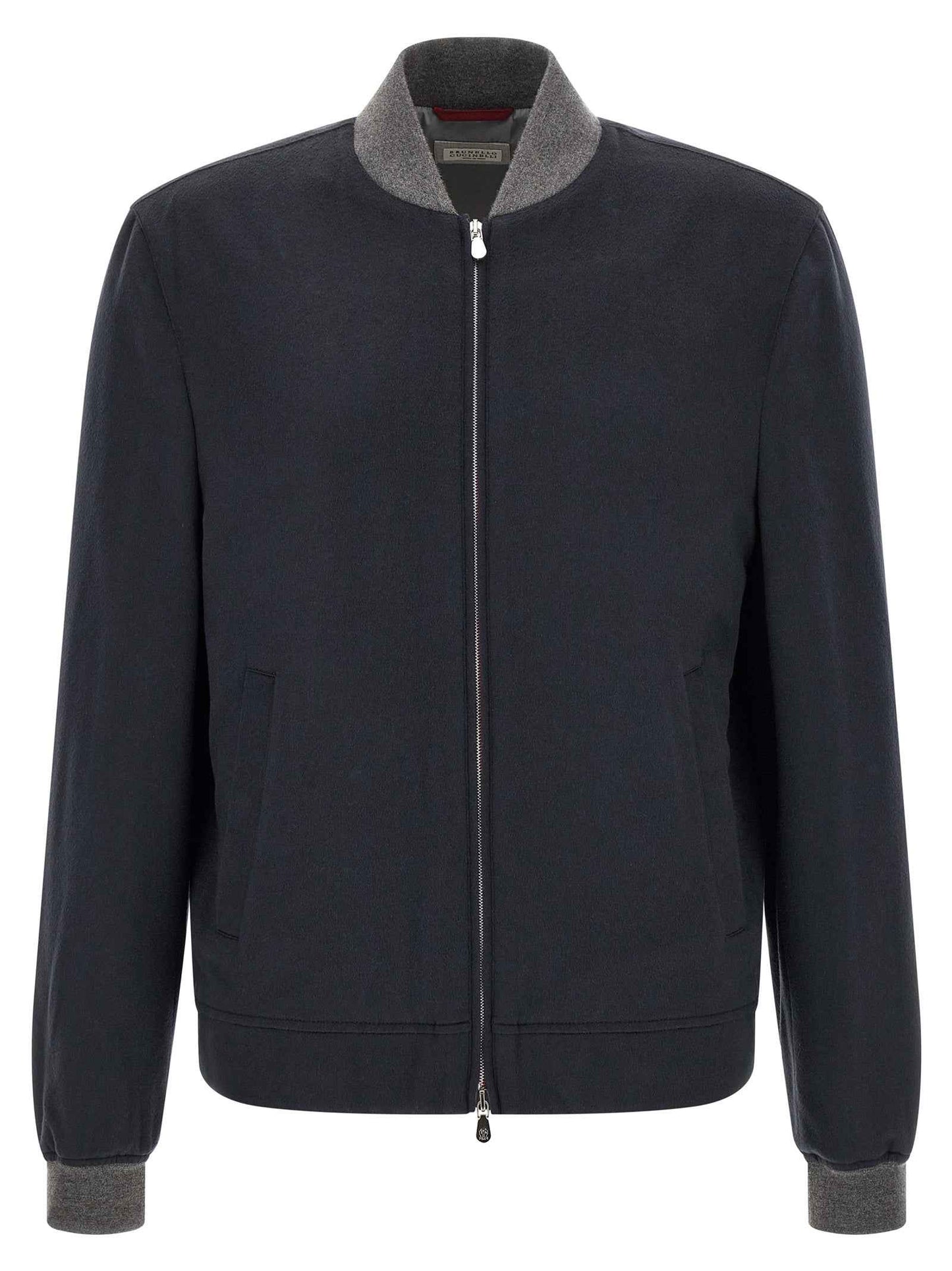 Blue Cashmere Bomber