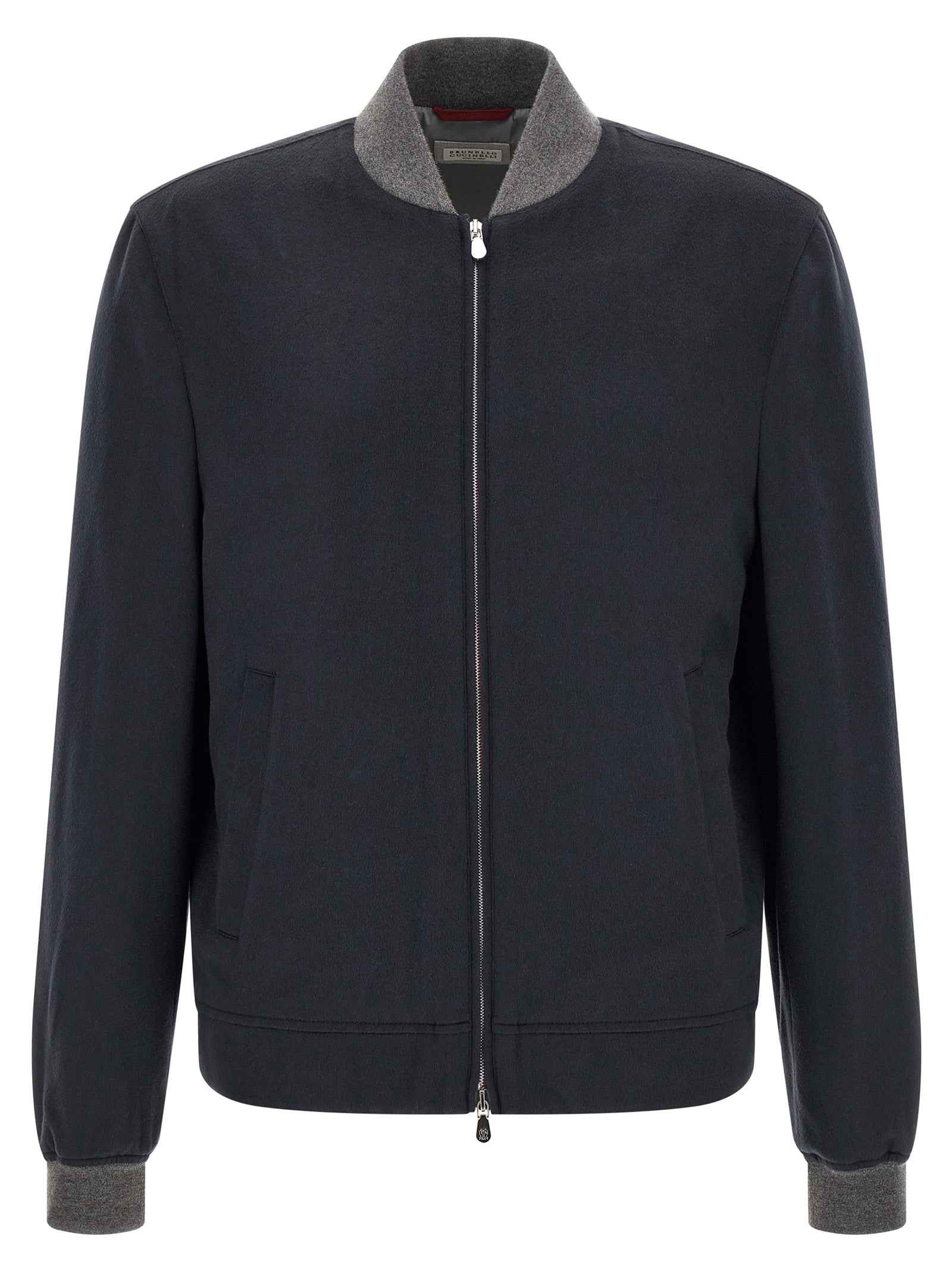Blue Cashmere Bomber