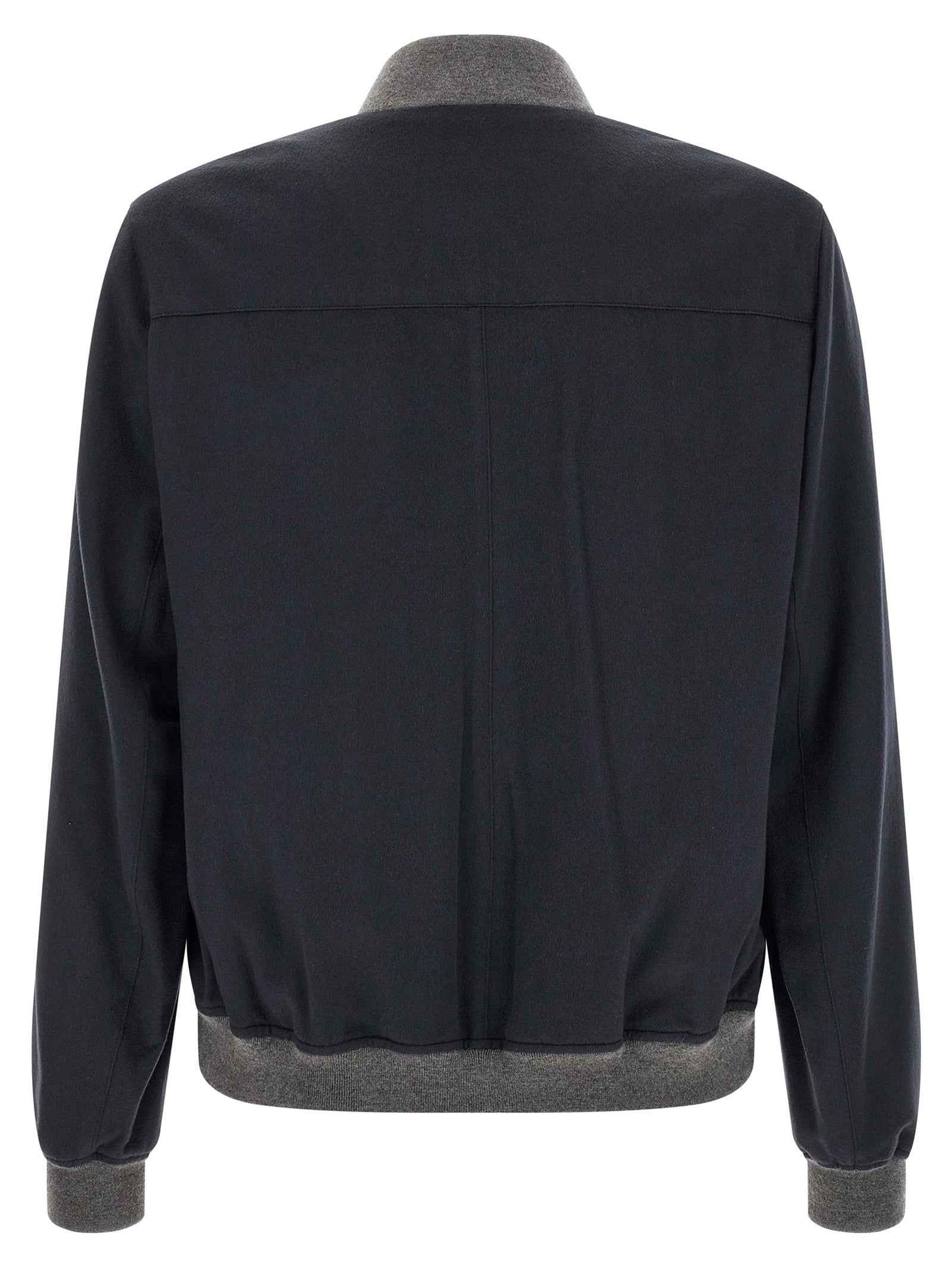 Blue Cashmere Bomber